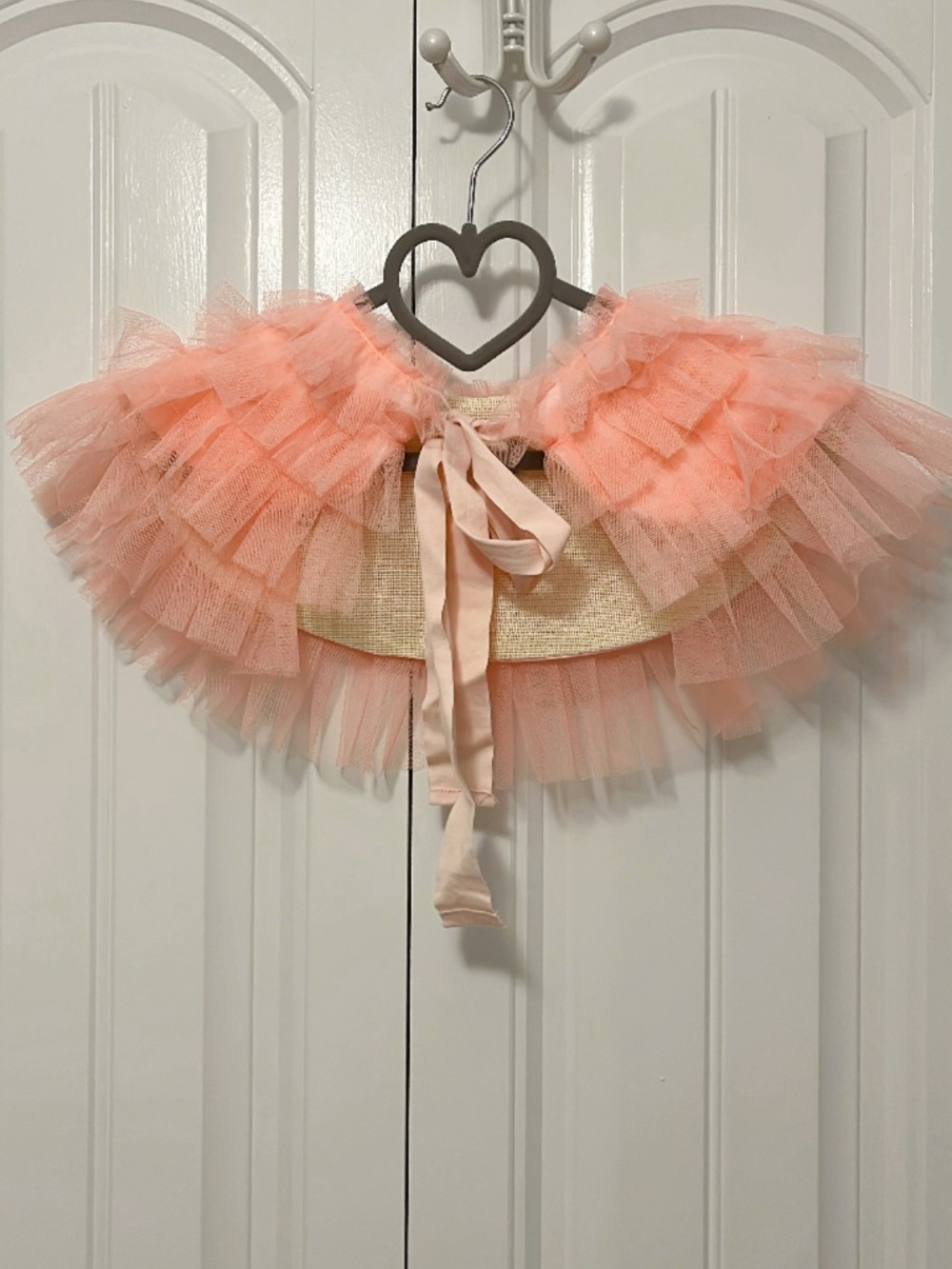 Gia ruffled capelet in blush pink
